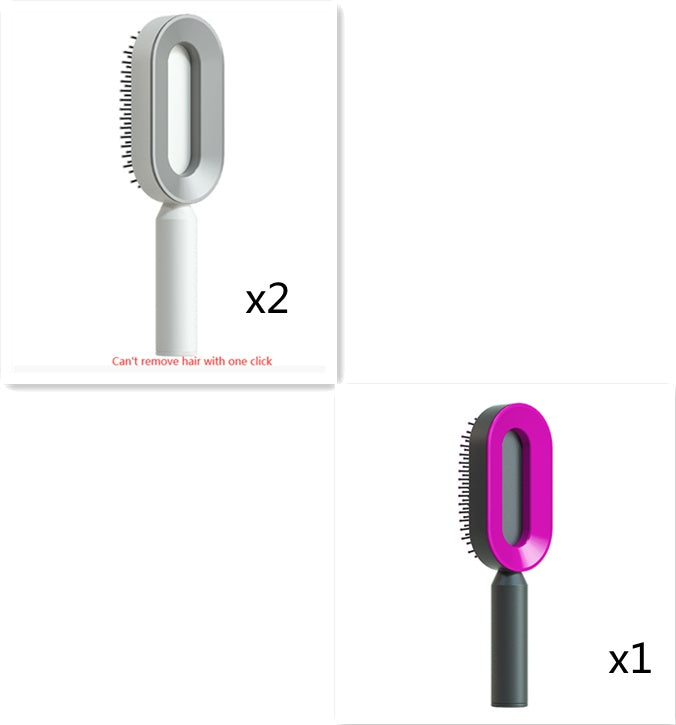 Self-Cleaning Hair Brush – Anti-Static Scalp Massage Comb for Women