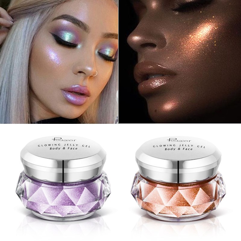 Gold Liquid Highlighter Jelly Gel – Face, Body & Eyeshadow Glow Makeup