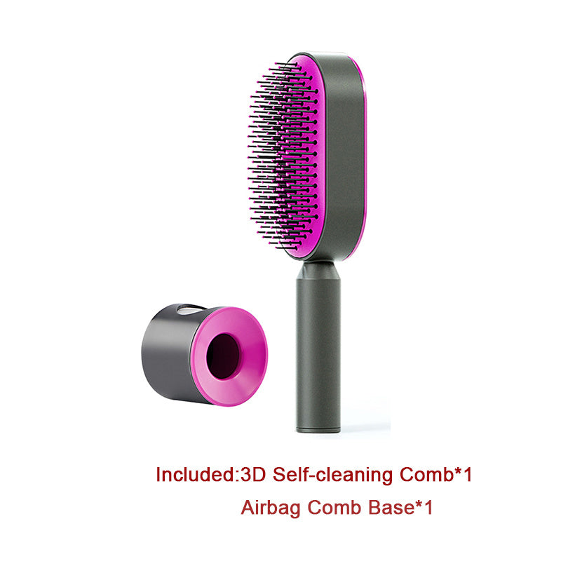 Self-Cleaning Hair Brush – Anti-Static Scalp Massage Comb for Women