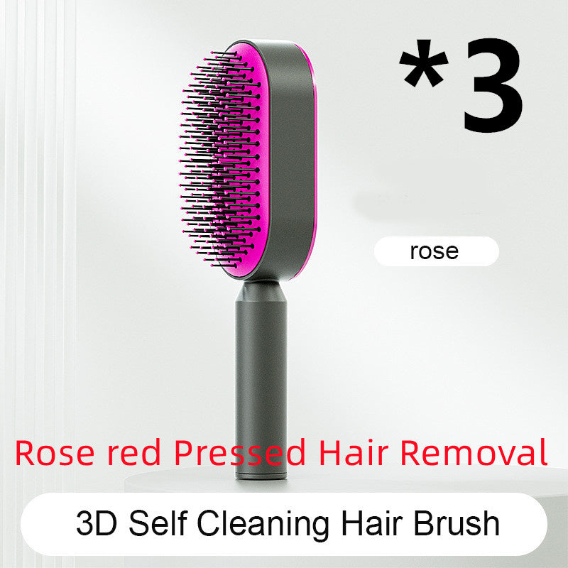 Self-Cleaning Hair Brush – Anti-Static Scalp Massage Comb for Women