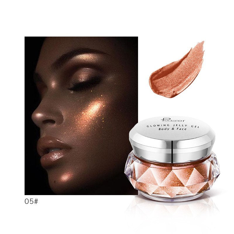 Gold Liquid Highlighter Jelly Gel – Face, Body & Eyeshadow Glow Makeup