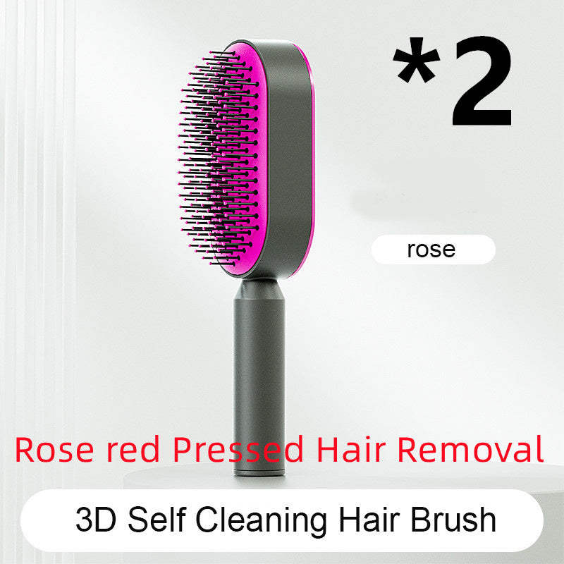 Self-Cleaning Hair Brush – Anti-Static Scalp Massage Comb for Women