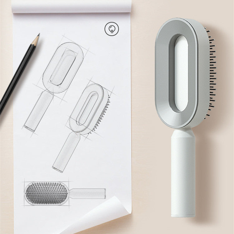 Self-Cleaning Hair Brush – Anti-Static Scalp Massage Comb for Women