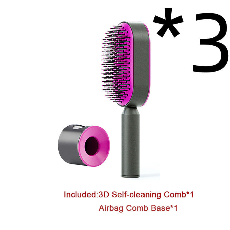 Self-Cleaning Hair Brush – Anti-Static Scalp Massage Comb for Women