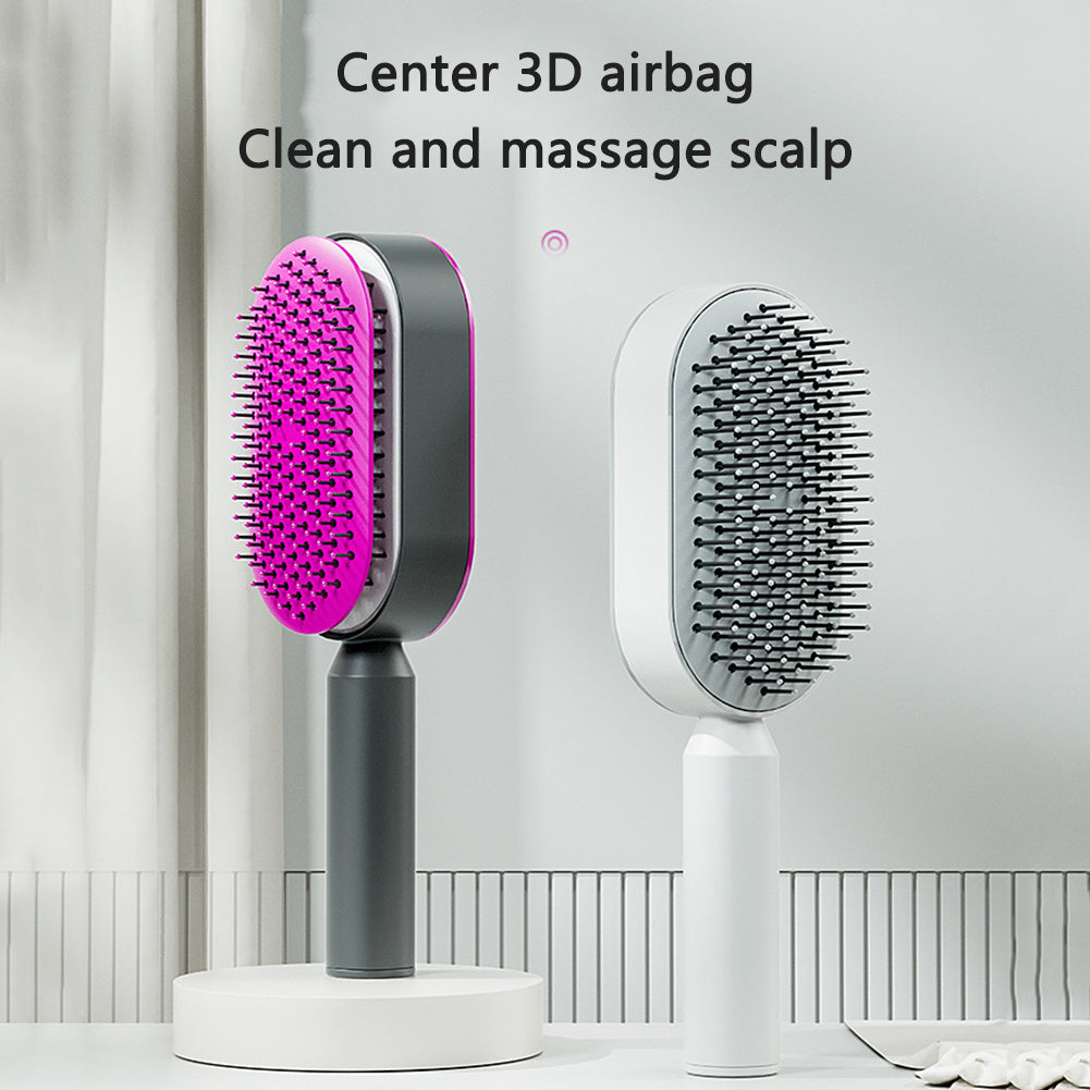 Self-Cleaning Hair Brush – Anti-Static Scalp Massage Comb for Women