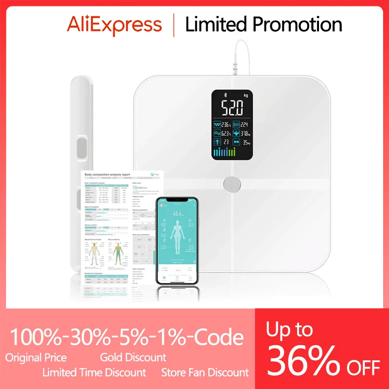 Smart Bioimpedance Scale Smart Body Composition Scale Digital Scale Body Fat Weight Scale Balance Bioimpedance Scale