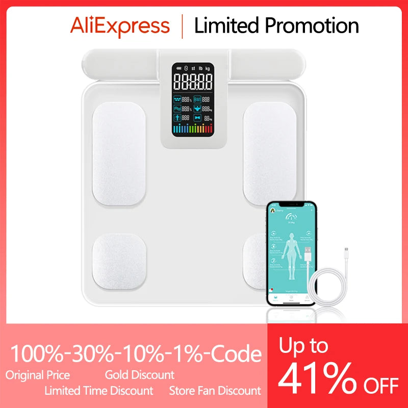 Smart Bioimpedance Scale Smart Body Composition Scale Digital Scale Body Fat Weight Scale Balance Bioimpedance Scale