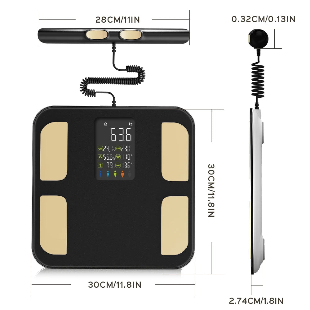 Smart Bioimpedance Scale Smart Body Composition Scale Digital Scale Body Fat Weight Scale Balance Bioimpedance Scale