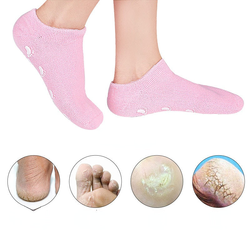 2pc Foot Care Spa Moisturizing Gel Socks Exfoliating Dry Cracked Soft Skin Sock Pedicure Hard Heel skin Protector Repairing