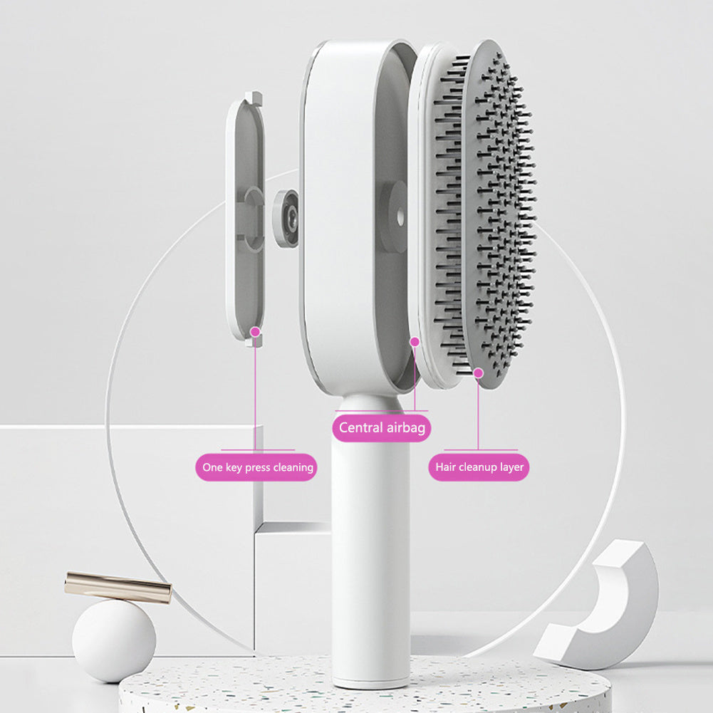 Self-Cleaning Hair Brush – Anti-Static Scalp Massage Comb for Women