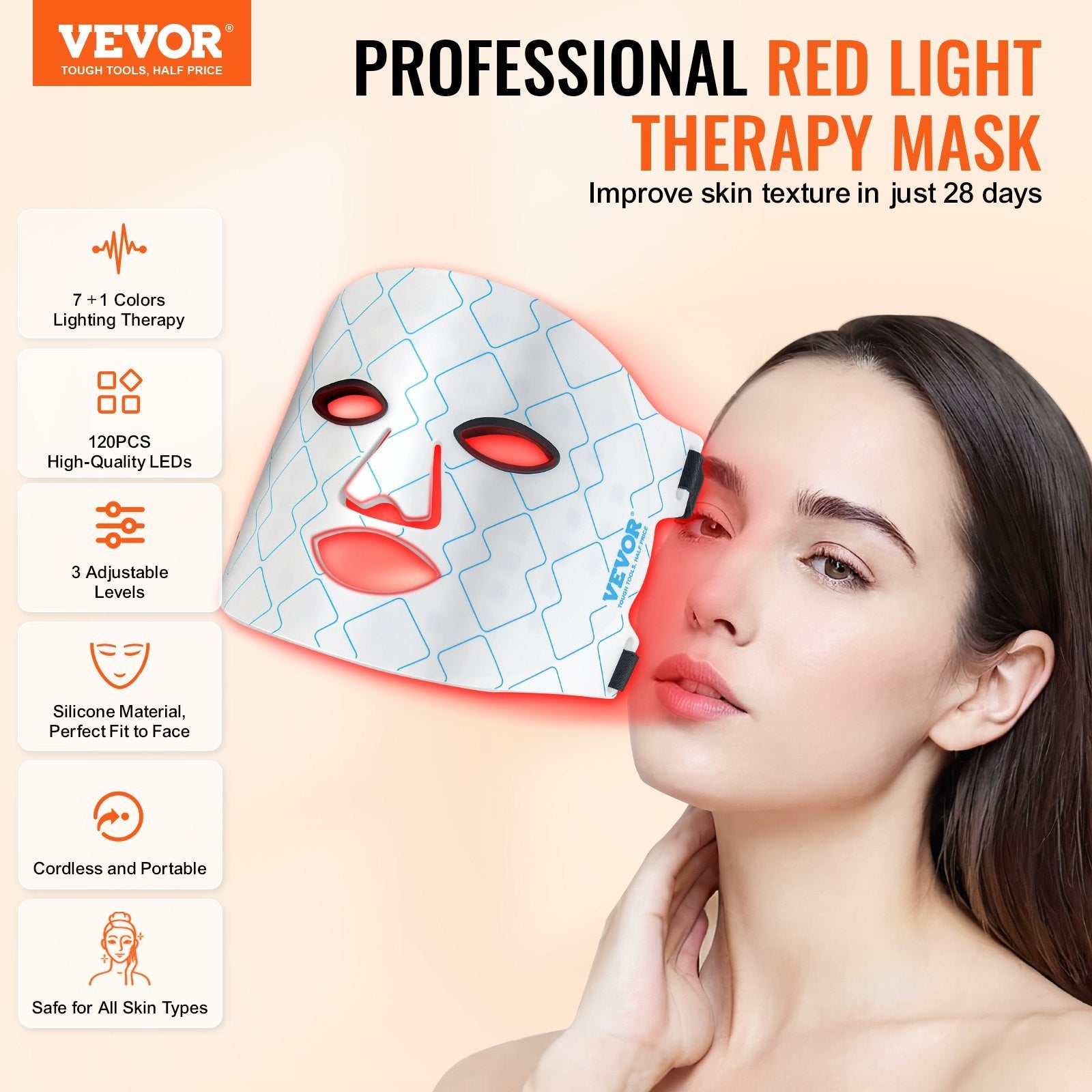 Red Light Therapy Mask 7-Color LED Face Mask Light Therapy