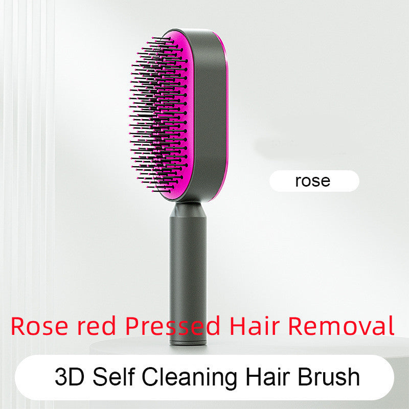 Self-Cleaning Hair Brush – Anti-Static Scalp Massage Comb for Women