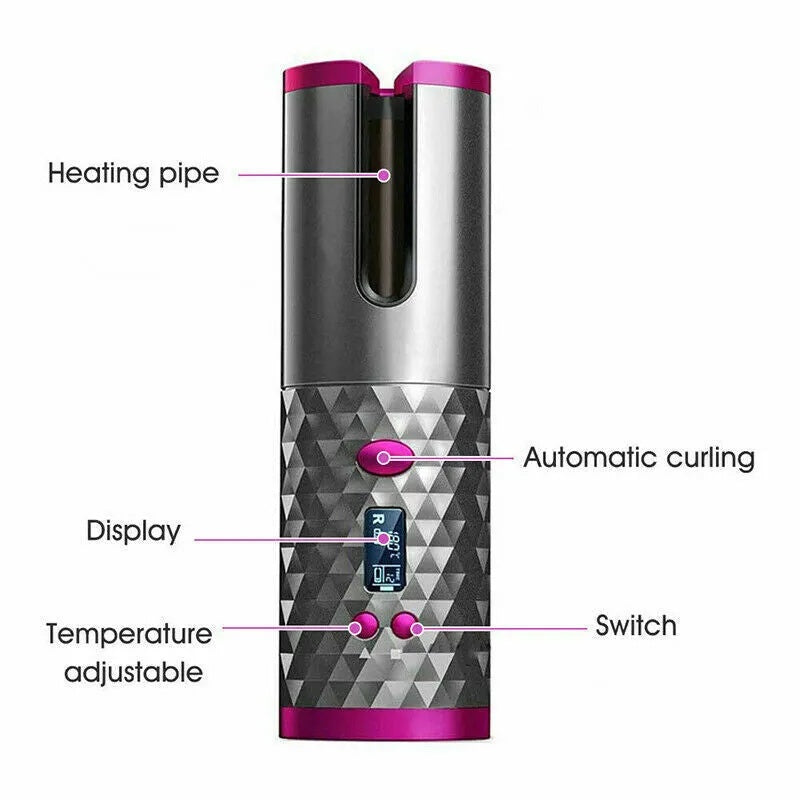 Wireless Auto Rotating Curling Iron