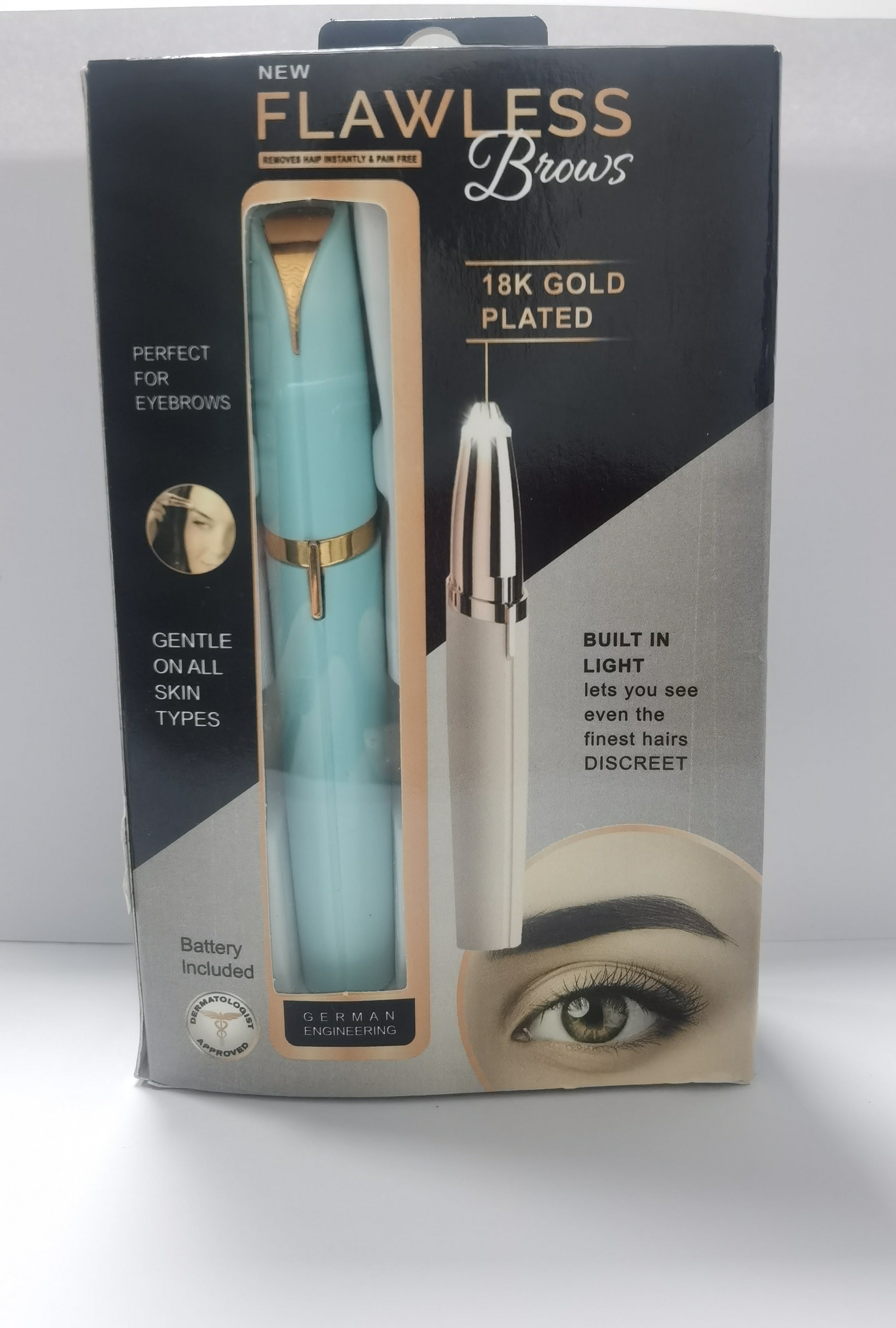 Best Mini Electric Eyebrow Trimmer Lipstick Brows Pen Hair Remover Painless Razor Epilator with LED Light
