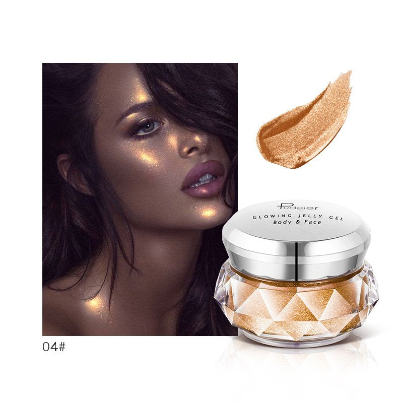 Gold Liquid Highlighter Jelly Gel – Face, Body & Eyeshadow Glow Makeup