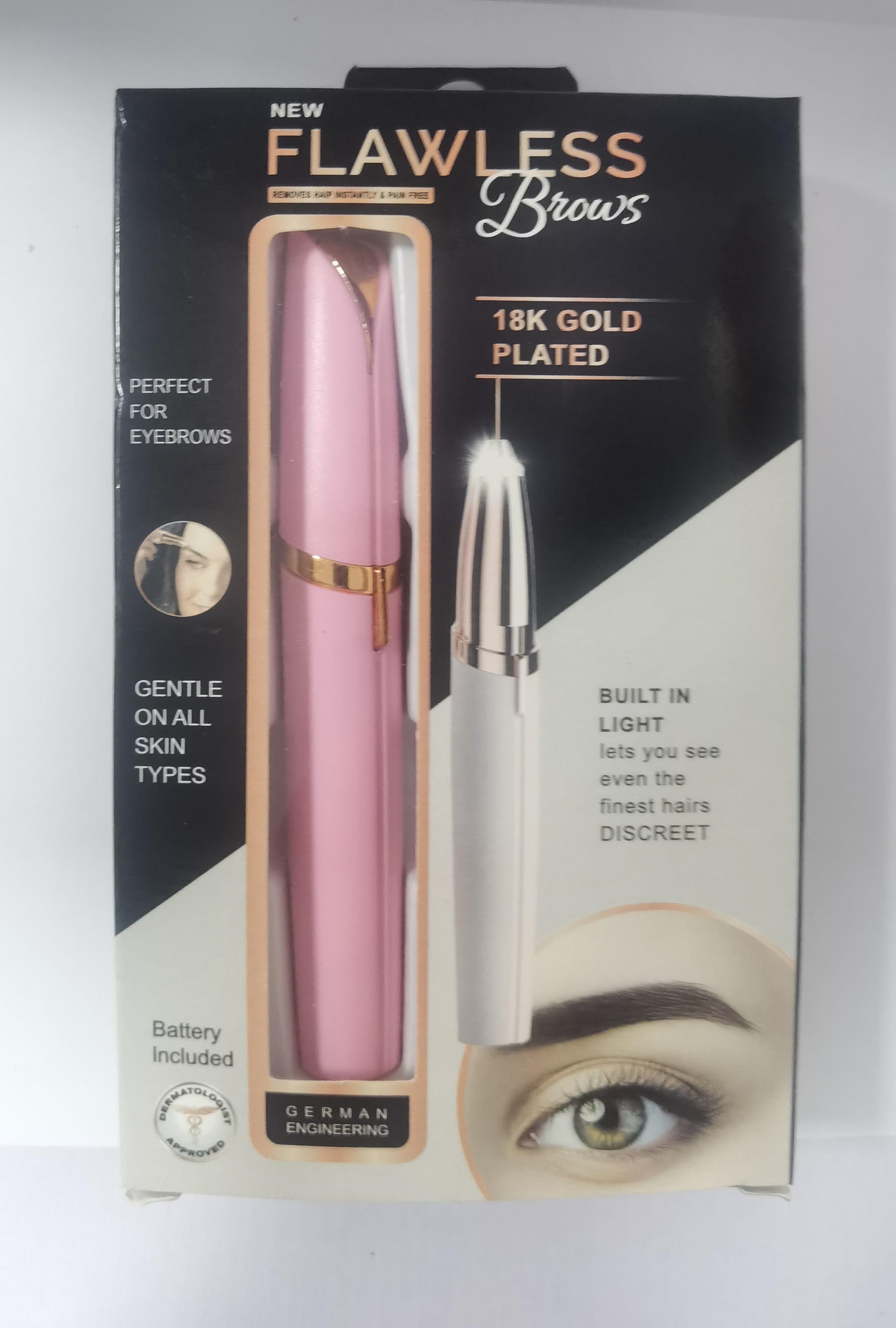 Best Mini Electric Eyebrow Trimmer Lipstick Brows Pen Hair Remover Painless Razor Epilator with LED Light