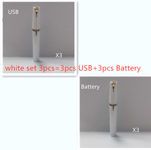 Best Mini Electric Eyebrow Trimmer Lipstick Brows Pen Hair Remover Painless Razor Epilator with LED Light