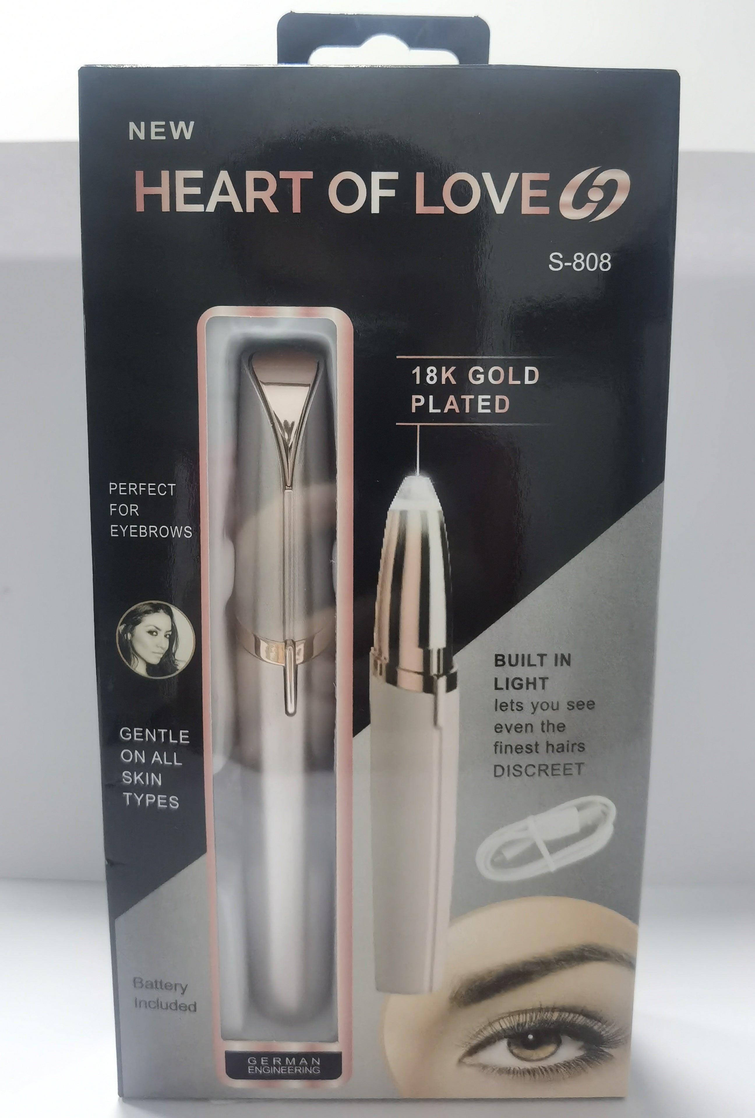 Best Mini Electric Eyebrow Trimmer Lipstick Brows Pen Hair Remover Painless Razor Epilator with LED Light