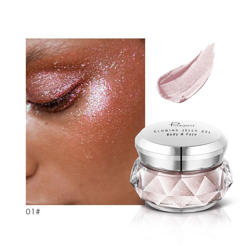 Gold Liquid Highlighter Jelly Gel – Face, Body & Eyeshadow Glow Makeup