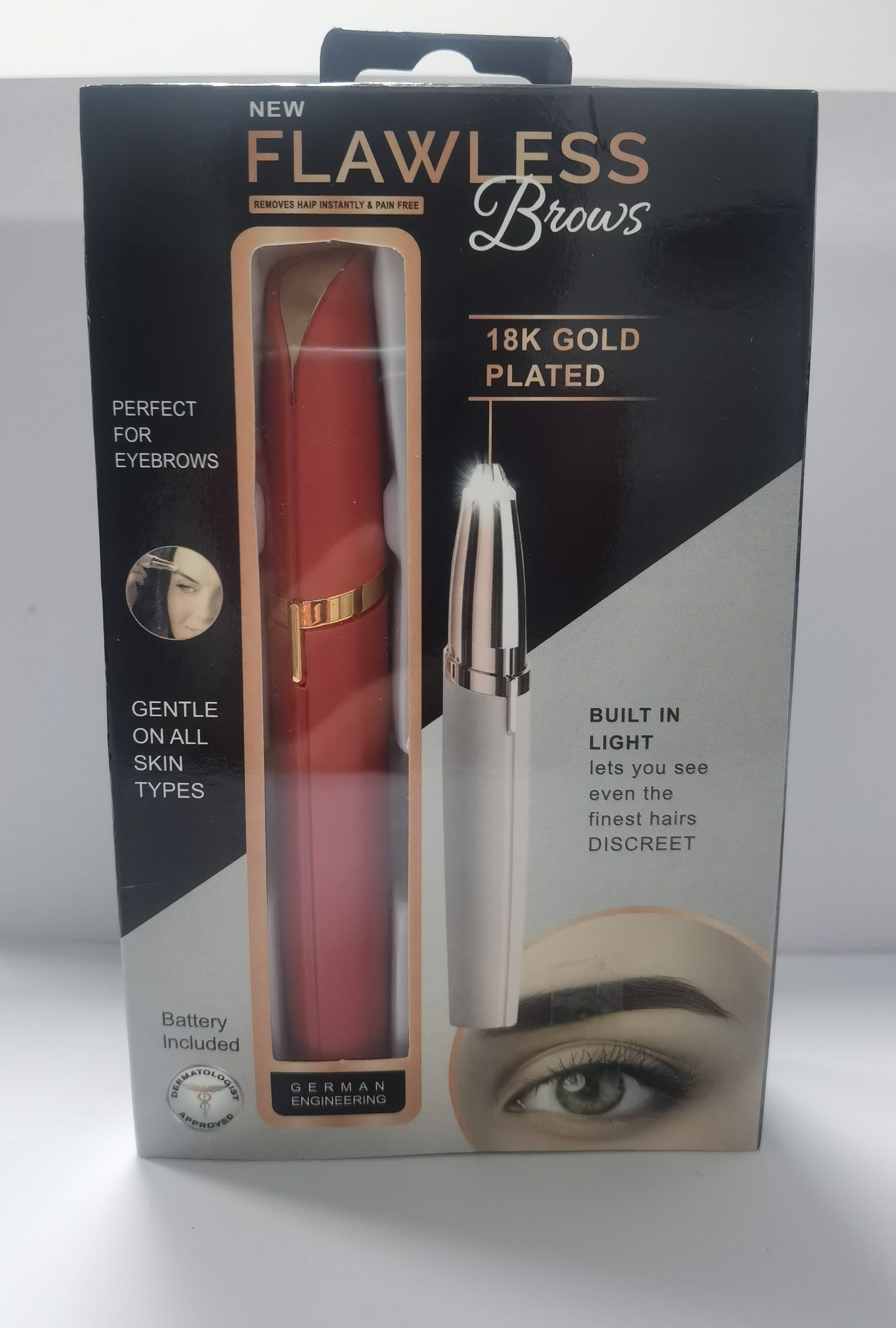 Best Mini Electric Eyebrow Trimmer Lipstick Brows Pen Hair Remover Painless Razor Epilator with LED Light