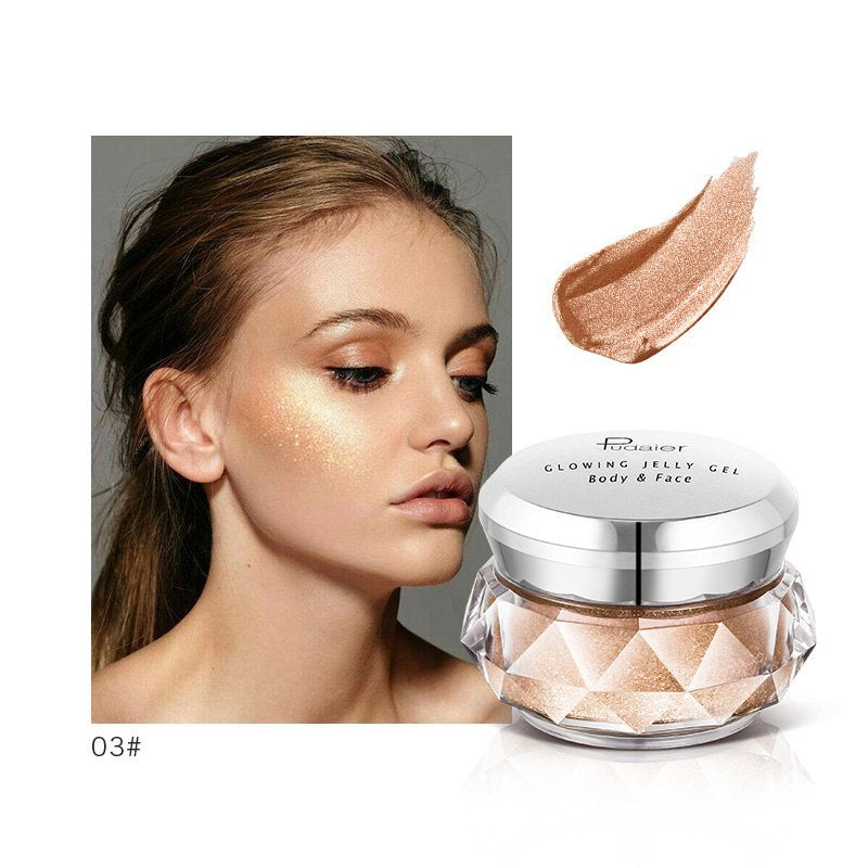 Gold Liquid Highlighter Jelly Gel – Face, Body & Eyeshadow Glow Makeup