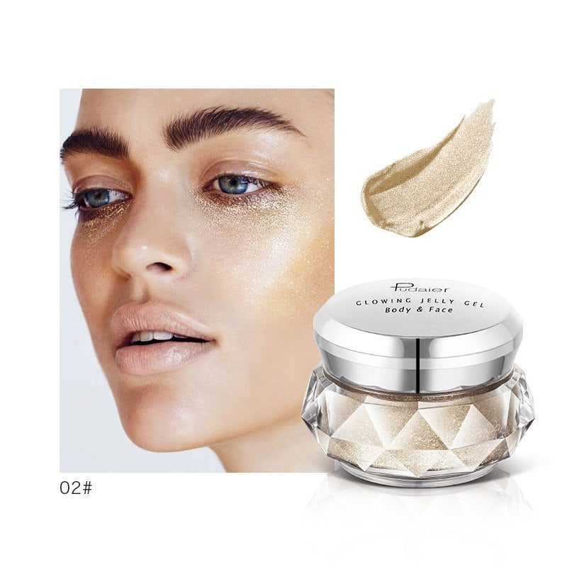 Gold Liquid Highlighter Jelly Gel – Face, Body & Eyeshadow Glow Makeup