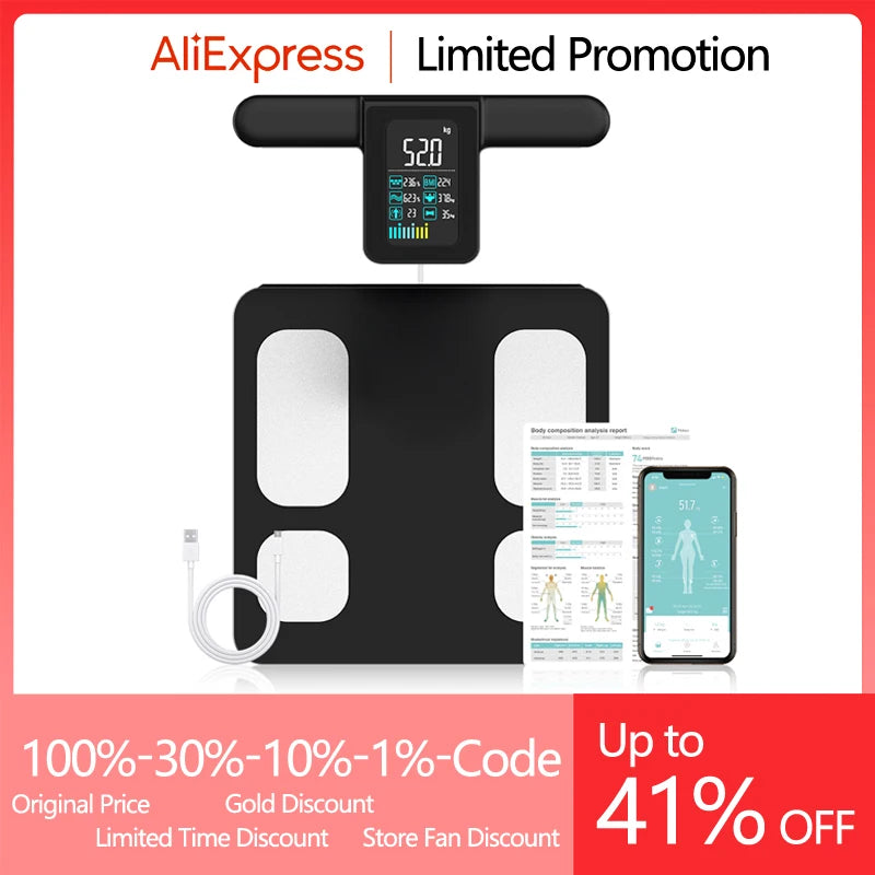 Smart Bioimpedance Scale Smart Body Composition Scale Digital Scale Body Fat Weight Scale Balance Bioimpedance Scale