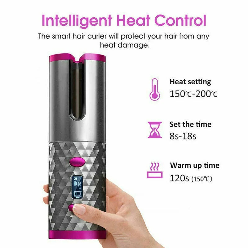 Wireless Auto Rotating Curling Iron