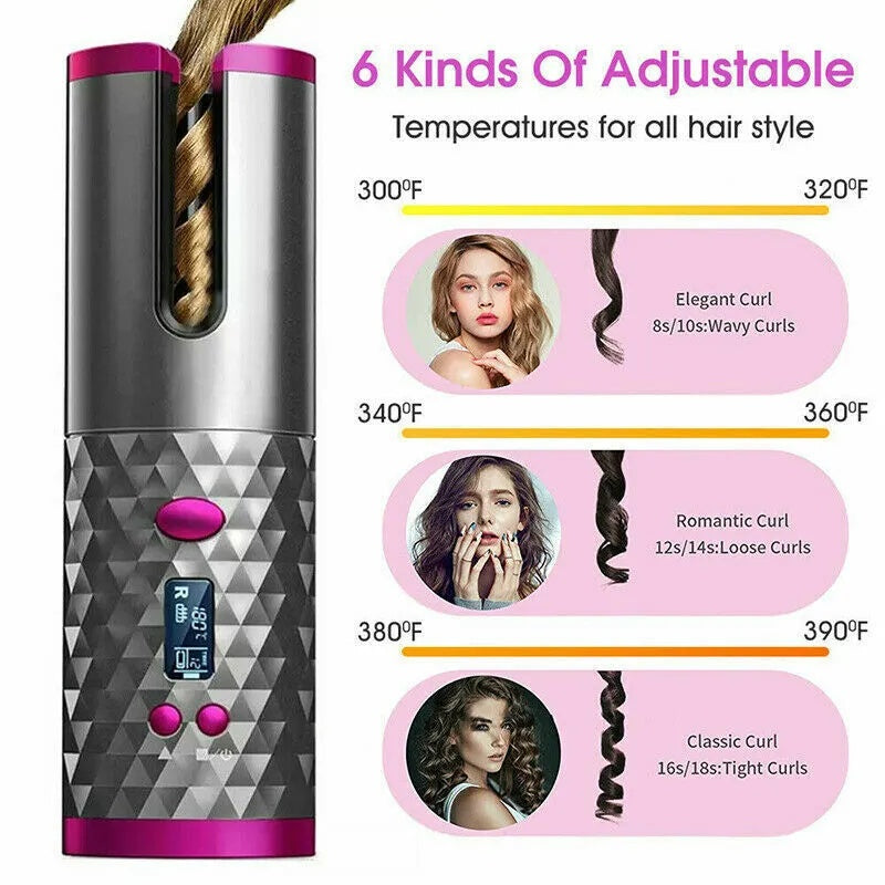 Wireless Auto Rotating Curling Iron